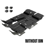 Angled black armorlite flooring for front and rear without bin