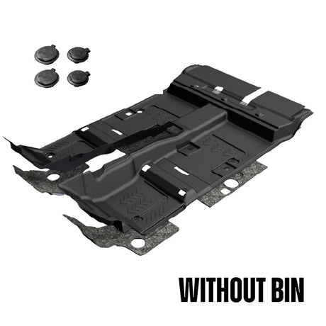 Angled black armorlite flooring for front and rear without bin