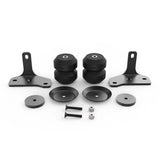 Set of black mechanical components on a white background