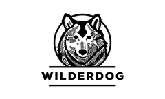 Wilderdog logo with a stylized dog design on a transparent background