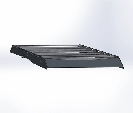 Black metal shelf or rack on a white background