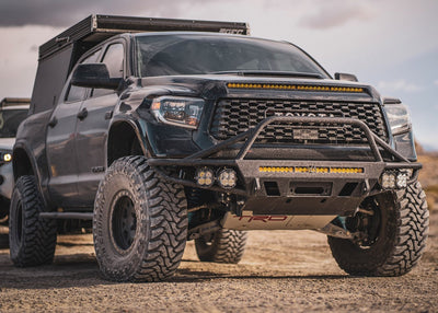 C4 Fabrication's 2014+ Tundra Hybrid Front Bumper with Full Height Bull Bar and Tube Gussets