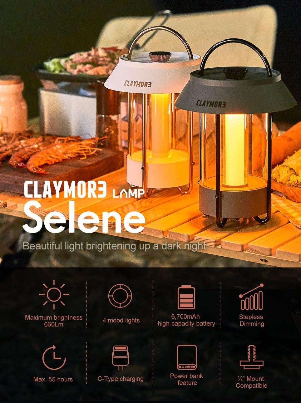Claymore SELENE Rechargeable Lamp