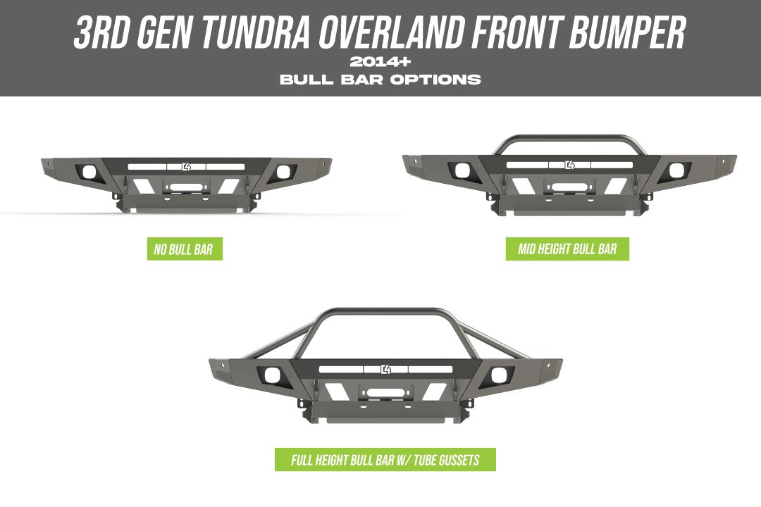 C4 Fabrication's 2014+ Tundra Overland Series Front Bumper Bull Bar options