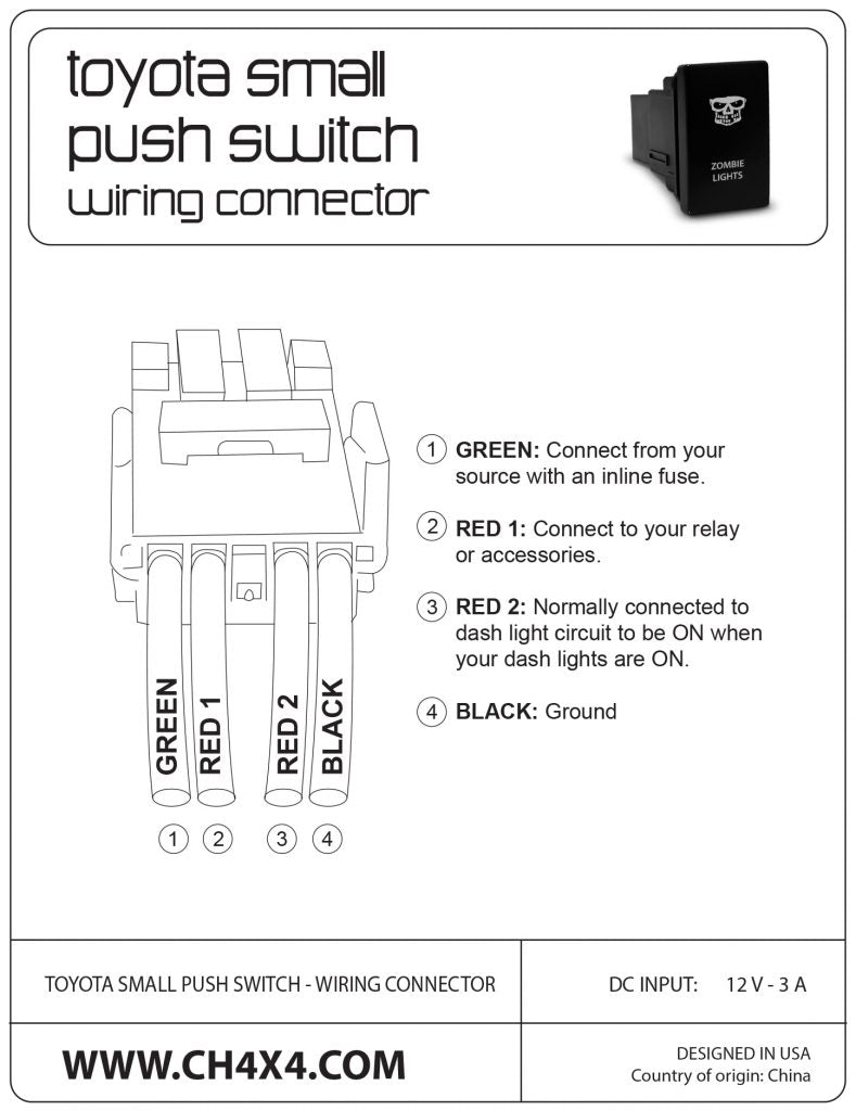 CH4x4 Toyota Air Compressor Push Switch