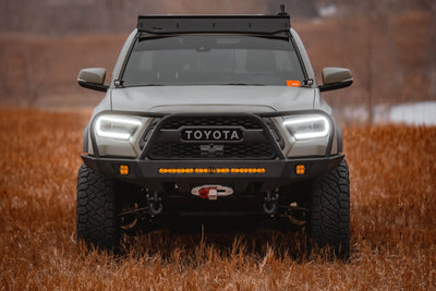 C4 Fabrication's 2016+ Tacoma Overland Front Bumper with Full Height Bull Bar and Headlight Hoops
