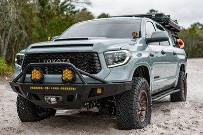 C4 Fabrication's 2014+ Tundra Overland Series Front Bumper with Full Height Bull Bar and Tube Gussets