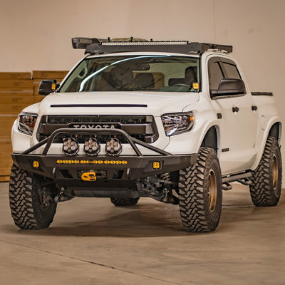 C4 Fabrication's 2014+ Tundra Overland Series Front Bumper with Full Height Bull Bar and Tube Gussets