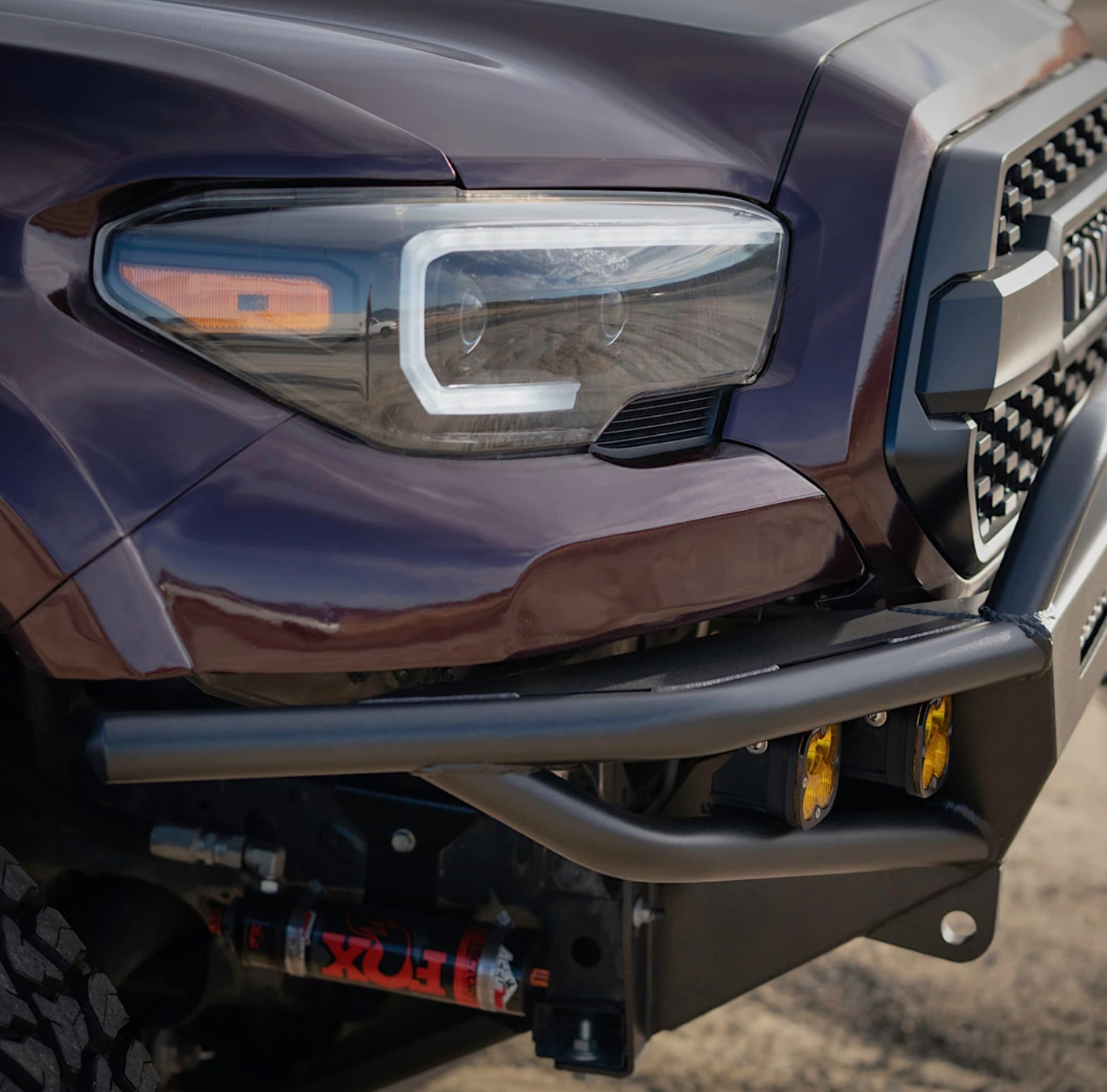 C4 Fabrication's 2016+ Tacoma Hybrid Front Bumper with Mid Height Bull Bar