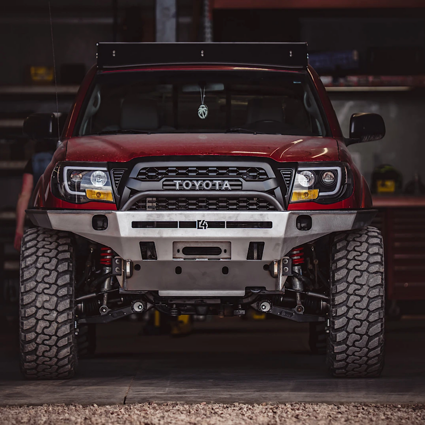 C4 Fabrication's 2005-2011 Tacoma Overland Series Front Bumper with Mid Height Bull Bar