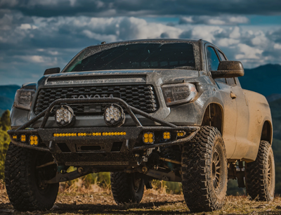 C4 Fabrication's 2014+ Tundra Hybrid Front Bumper with Full Height Bull Bar and Tube Gussets