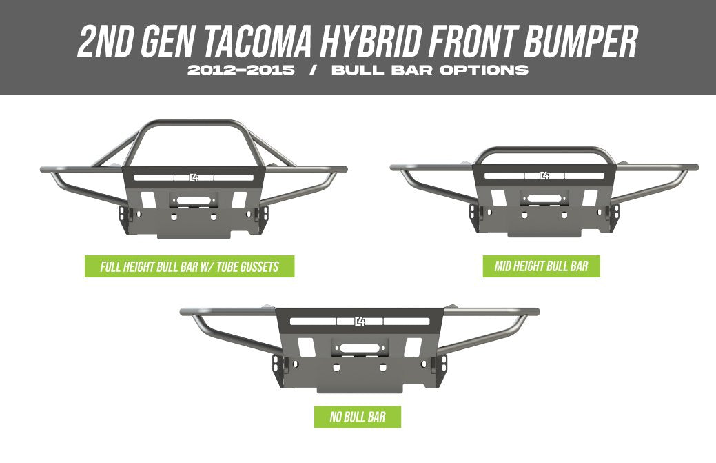 C4 Fabrication's 2012-2015 Tacoma Hybrid Front Bumper Bull Bar options