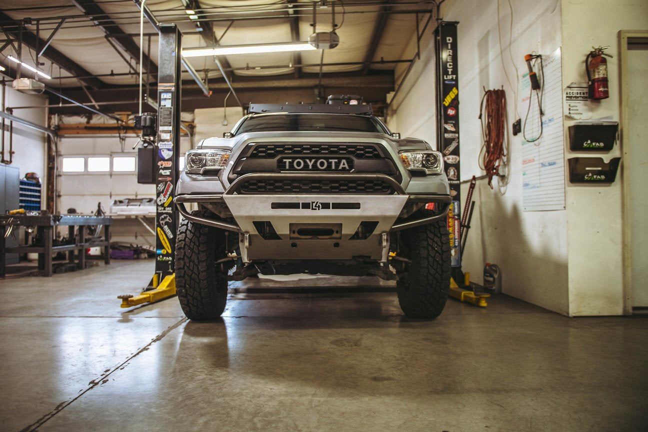 C4 Fabrication's 2016+ Tacoma Hybrid Front Bumper with Mid Height Bull Bar